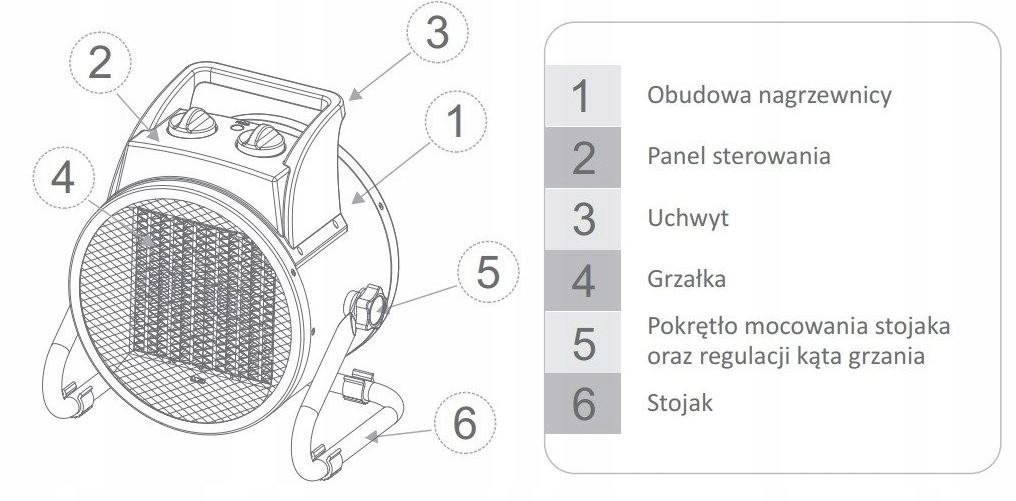 Nagrzewnica elektryczna 5kW Warmtec EWP-5 Nagrzewnica elektryczna 5kW Warmtec EWP-5