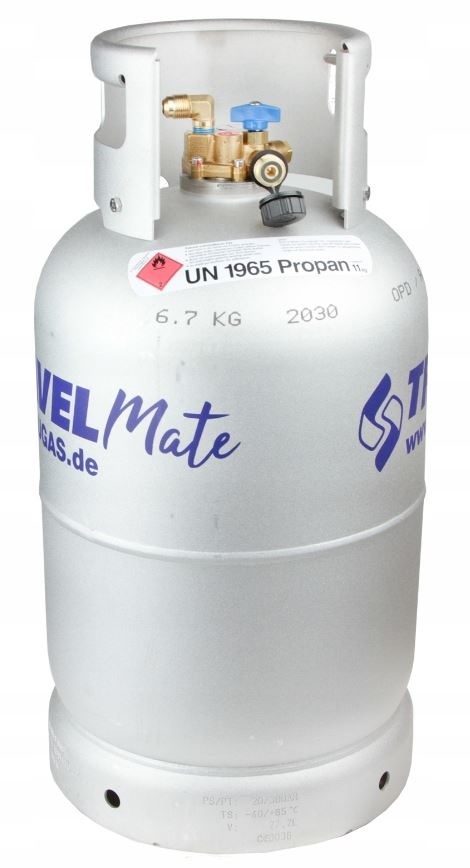 Aluminiowa butla gazowa LPG do tankowania ALUGAS TRAVEL Mate 11kg 25L Aluminiowa butla gazowa LPG do tankowania ALUGAS TRAVEL Mate 11kg 25L