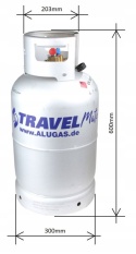 Aluminiowa butla gazowa LPG do tankowania ALUGAS TRAVEL Mate 11kg 25L Aluminiowa butla gazowa LPG do tankowania ALUGAS TRAVEL Mate 11kg 25L