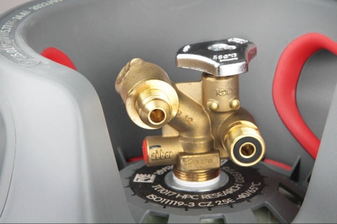 Butla gazowa kompozytowa GasBank DUO 7.5 kg LPG z wielozaworem 80%