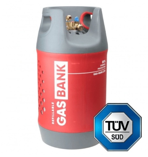 Butla gazowa kompozytowa LPG 11kg GasBank MULTI z wielozaworem OPD