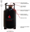Butla gazowa stalowa Propan Butan LPG z wielozaworem CAMPKO 16kg (30l) Butla gazowa stalowa Propan Butan LPG z wielozaworem CAMPKO 16kg (30l)