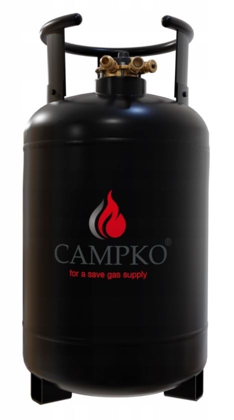 Butla stalowa CAMPKO 36l z wielozaworem Multi 80% - do takowania gazu LPG
