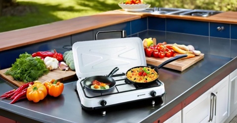 Dwupalnikowa przenośna kuchenka gazowa 2,6 kW Kemper 104981