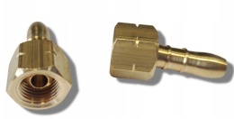 Złączka mosiężna 1/4 cala gwint lewy na wąż gazowy fi 8mm