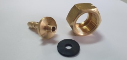 Mosiężna złączka gwint LH 21,8mm do butli gazowej 11kg na wąż 6,3mm uszczelka