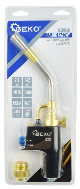 Palnik gazowy do lutowania Geko G20030 + adapter